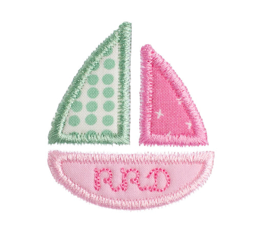 Girl Appliqued Pink Sailboat Gown