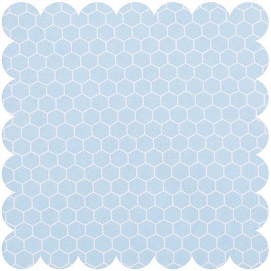 Light blue hex fabric.