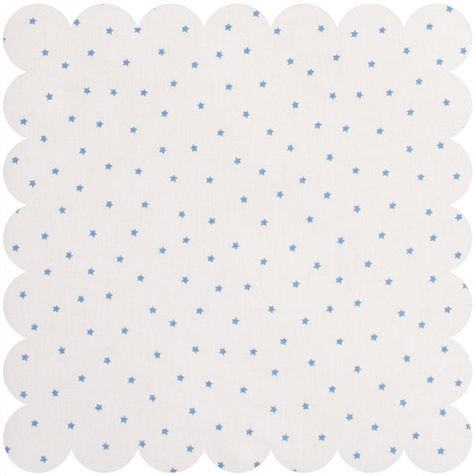 Cream ground fabric with tiny blue stars