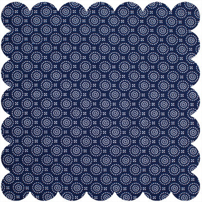 Navy blue medallion print.