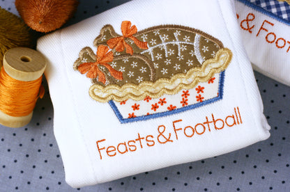 Girl Feasts and Football Burp Pad