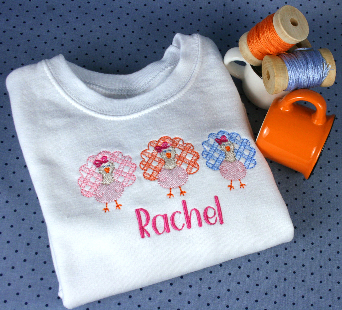 Girl Gingham Turkey Trio Sweatshirt