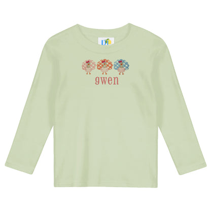 Girl Gingham Turkey Trio L/S Unisex Tee shirt