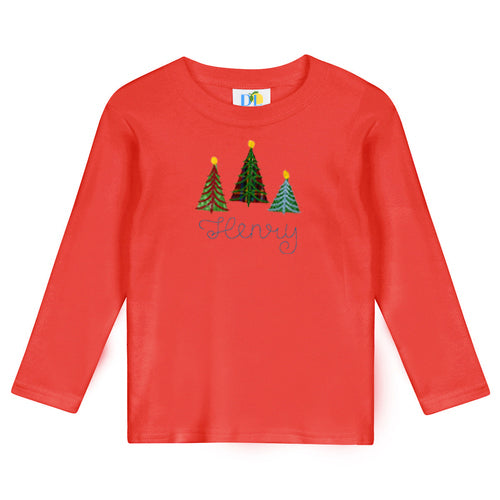 Boy Christmas Trees L/S Tee Shirt