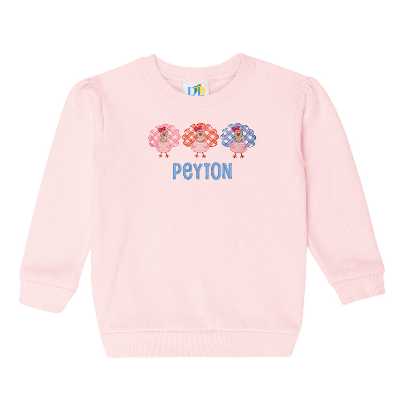 Girl Gingham Turkey Trio Sweatshirt