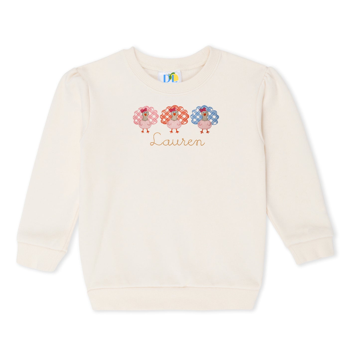 Girl Gingham Turkey Trio Sweatshirt