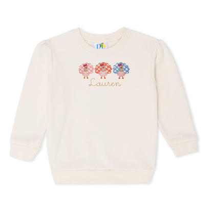 Girl Gingham Turkey Trio Sweatshirt