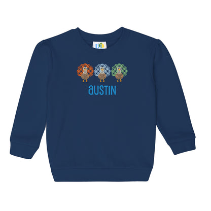 Boy Gingham Turkey Trio Sweatshirt