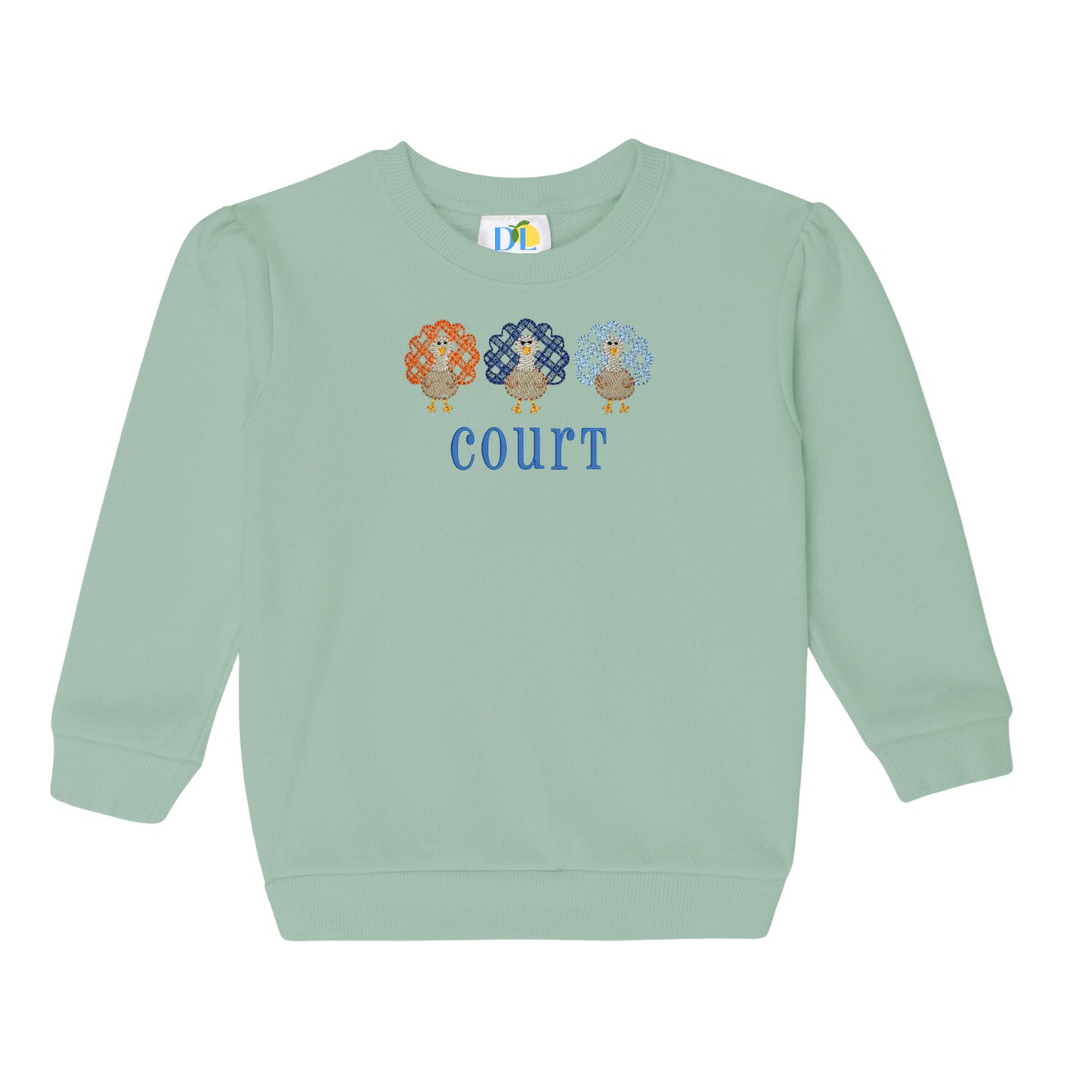 Boy Gingham Turkey Trio Sweatshirt