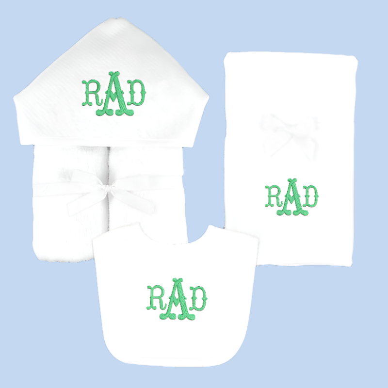 Monogram Embroidered Baby Items - Style  6