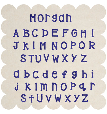 Personalized Girl Blue Floral Shabby Chic Cowgirl Fabric Burp Pad