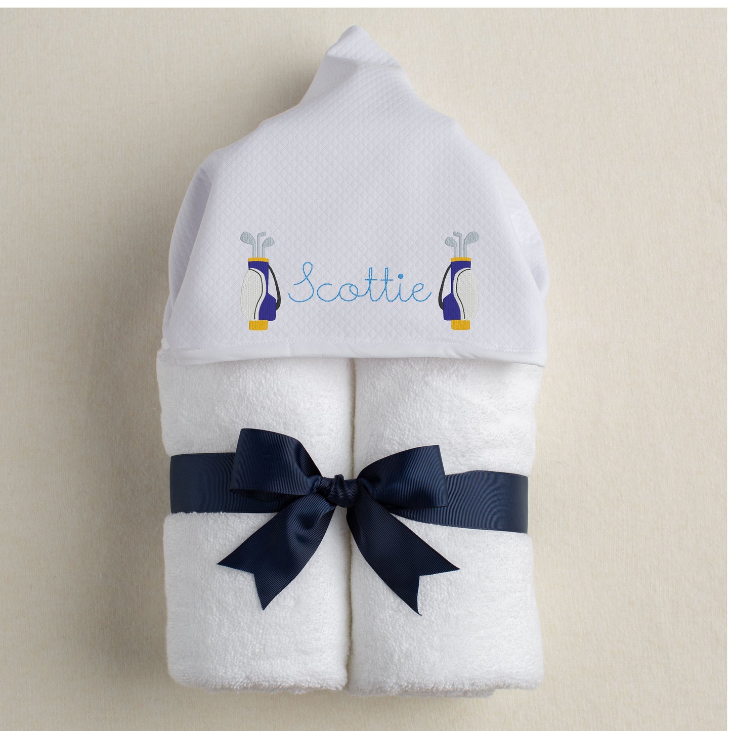 Brook Hollow Golf Bags with Script Name Hooded Towel