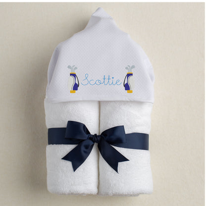 Brook Hollow Golf Bags with Script Name Hooded Towel
