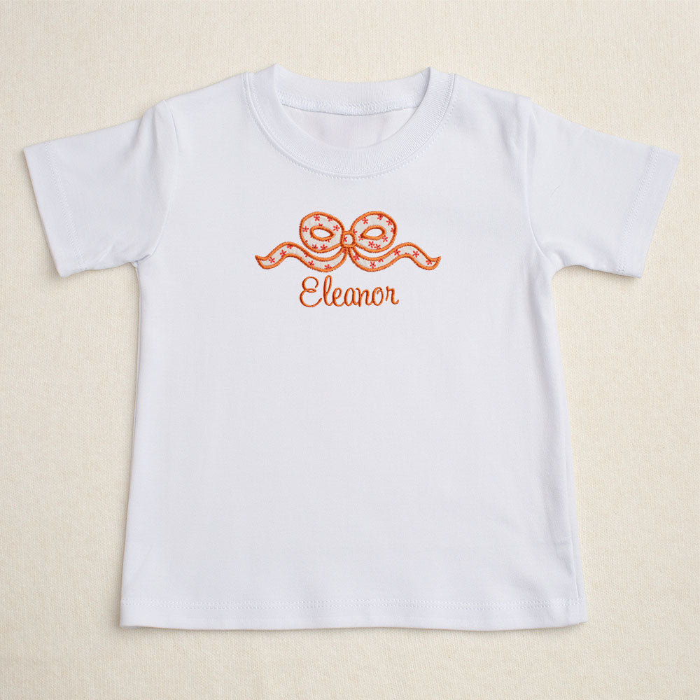 Applique Bow T-Shirt - Burnt Orange