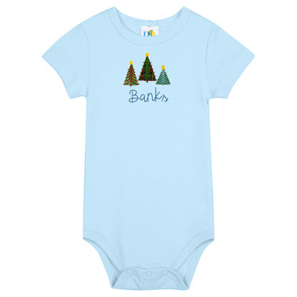 Boy Christmas Trees S/S Onesie