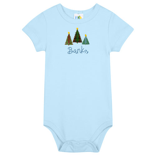 Boy Christmas Trees S/S Onesie