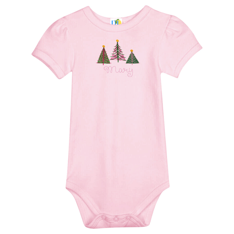 Girl Christmas Trees S/S Onesie