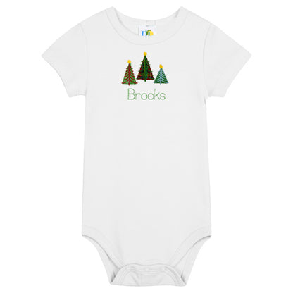 Boy Christmas Trees S/S Onesie