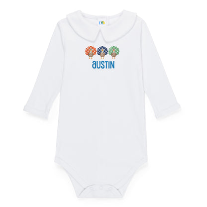 Boy Gingham Turkey Trio L/S Onesie