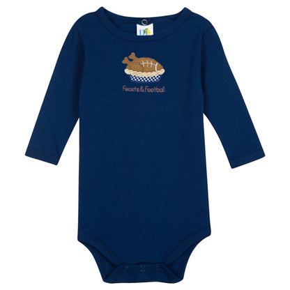 Boy Feasts and Football L/S Onesie