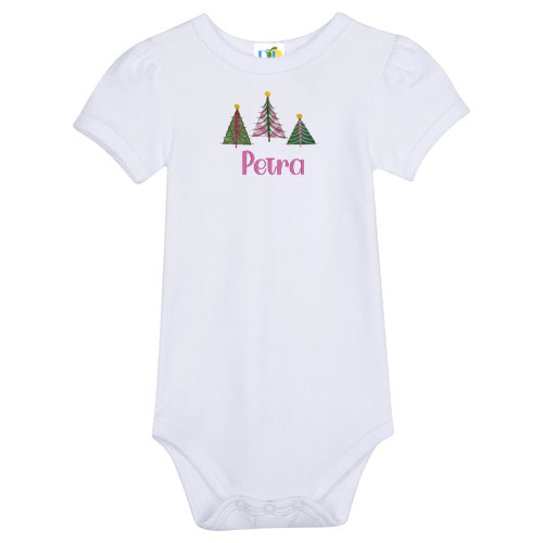 Girl Christmas Trees S/S Onesie