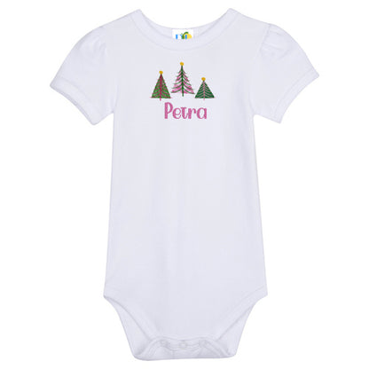 Girl Christmas Trees S/S Onesie