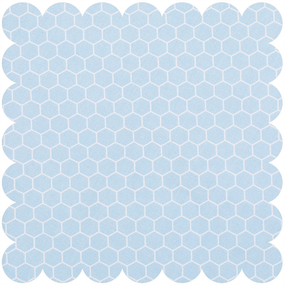 Light blue hex fabric.