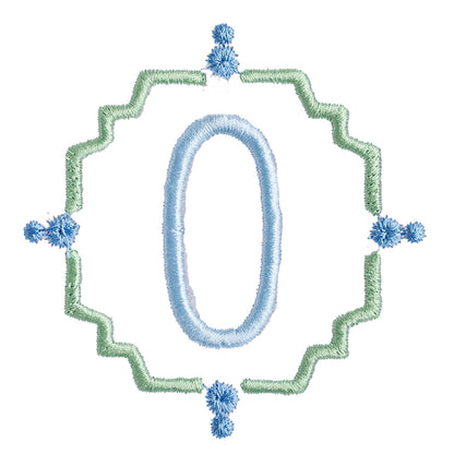 Applique Dragonfly Picot Bib/Picot Burp Pad Set - Blue