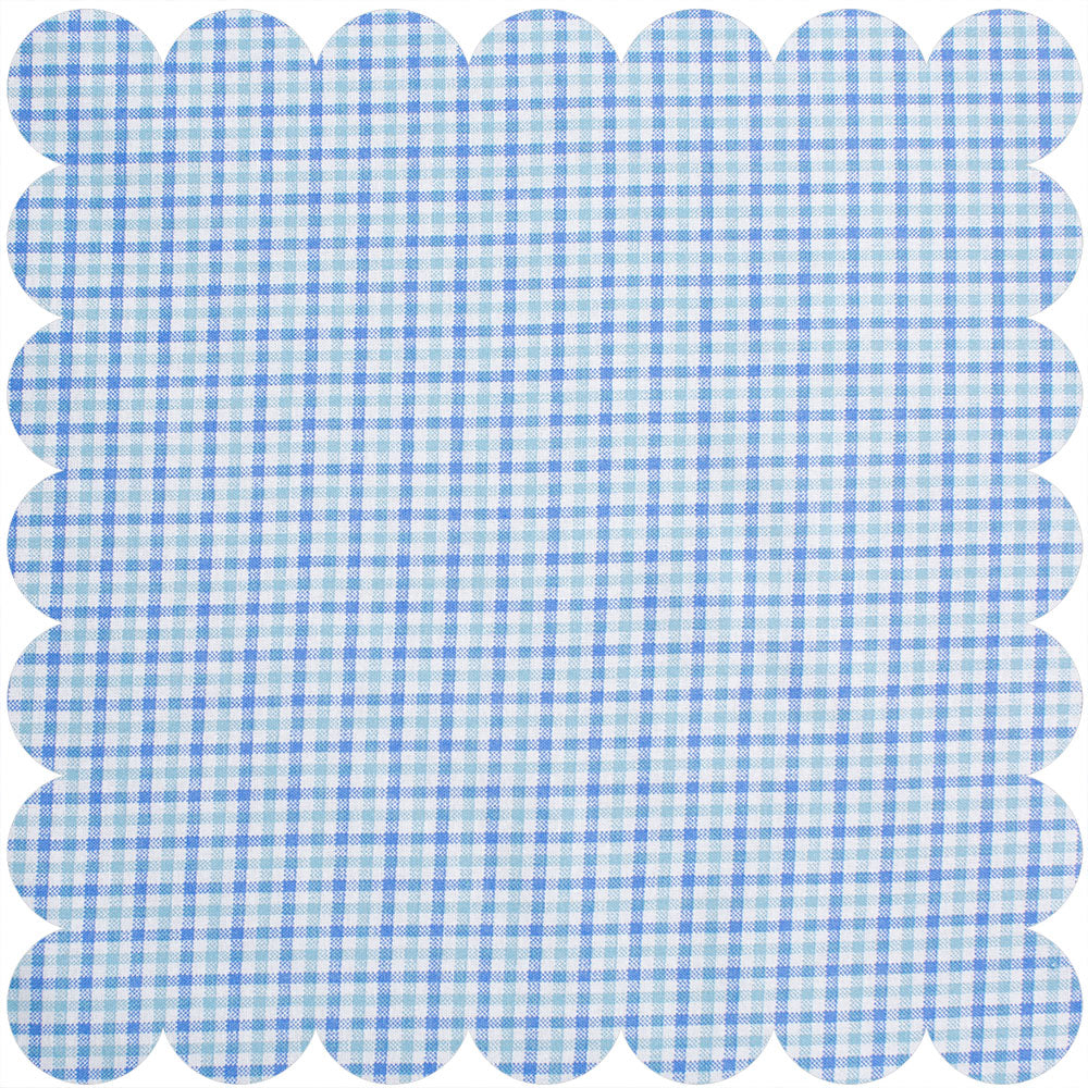 Two toned blued plaid fabric.