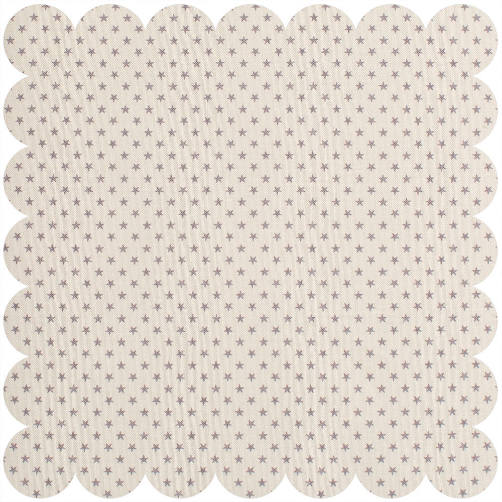 Cream ground fabric with tiny grey stars.
