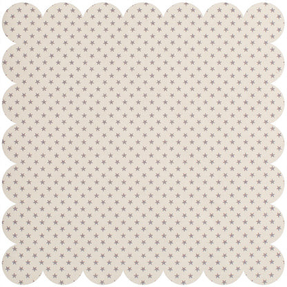 Cream ground fabric with tiny grey stars.