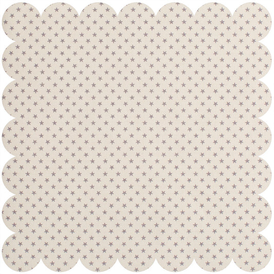 Cream ground fabric with tiny grey stars.