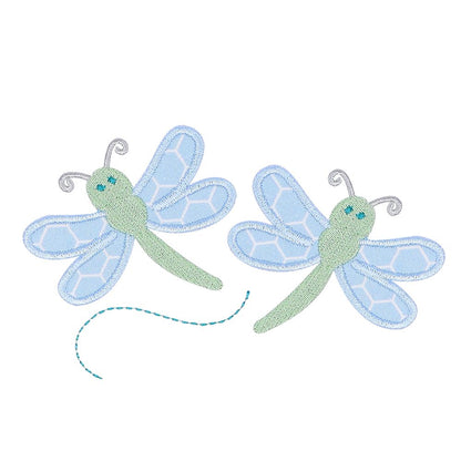 Close-up of Deacon Lane's exclusive dragonfly applique.