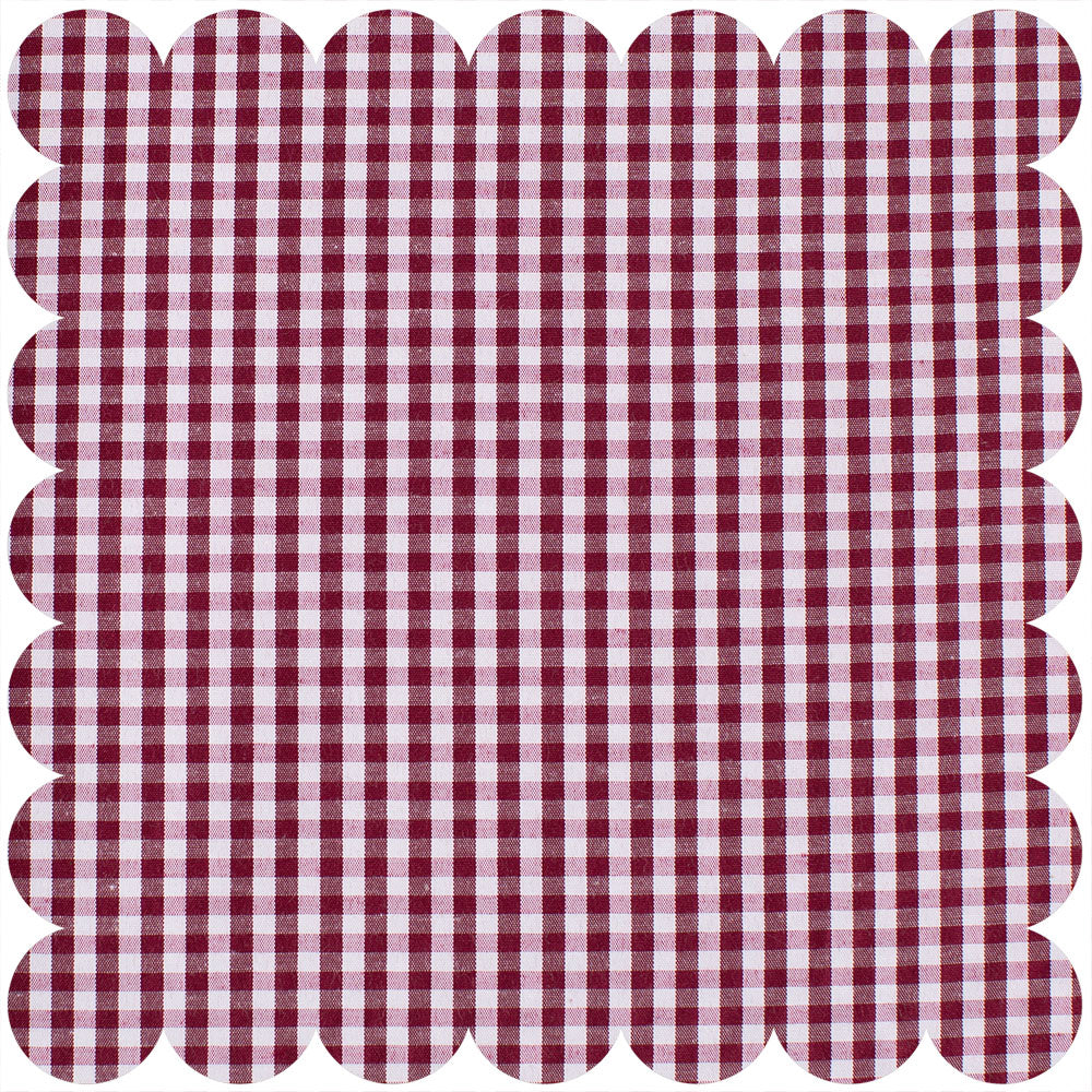 maroon and white yarn-dye check fabrick