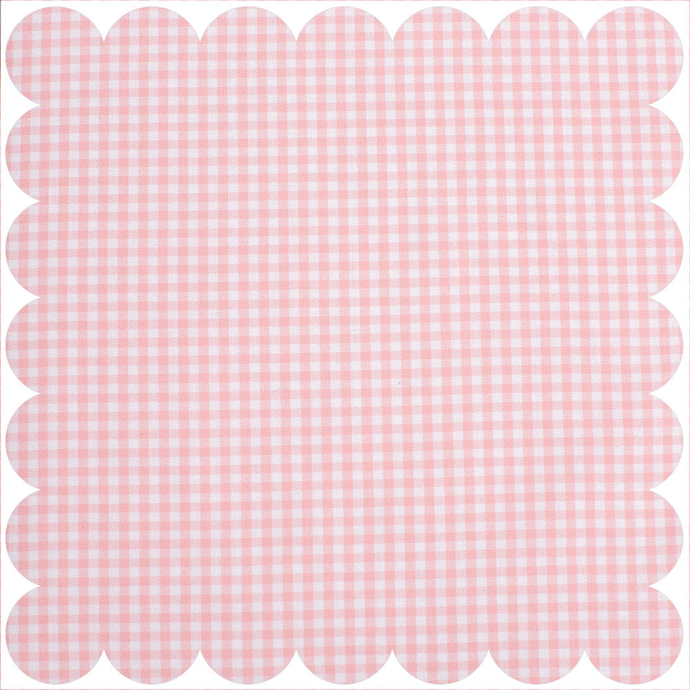 Pink gingham fabric.