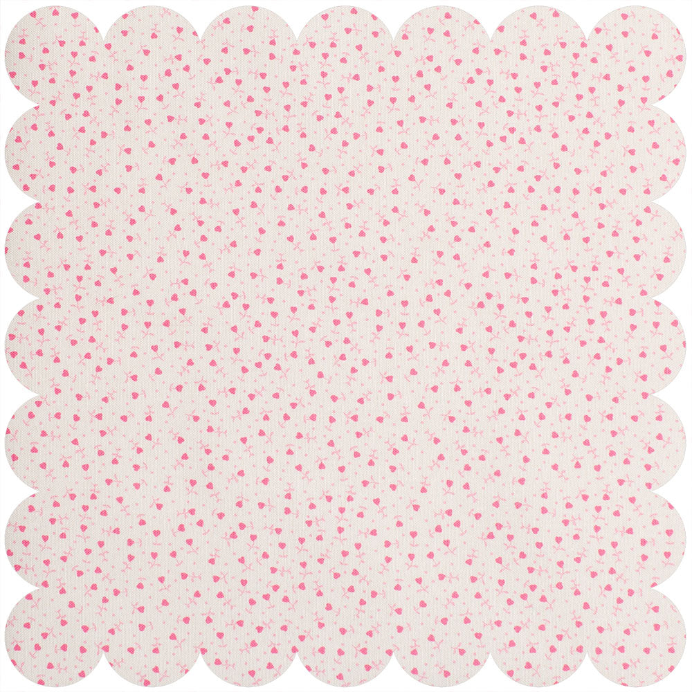 Cream ground fabric with a tiny heart floral ditzy print.
