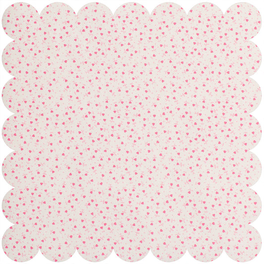 Cream ground fabric with a tiny heart floral ditzy print.
