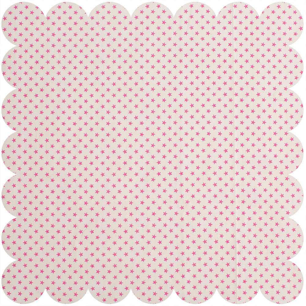 cream ground fabric with pink stars