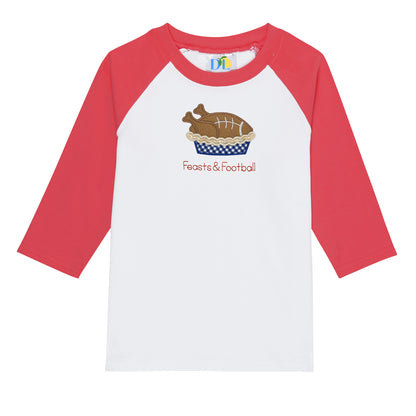 Boy Feasts and Football Raglan Sleeve Tee