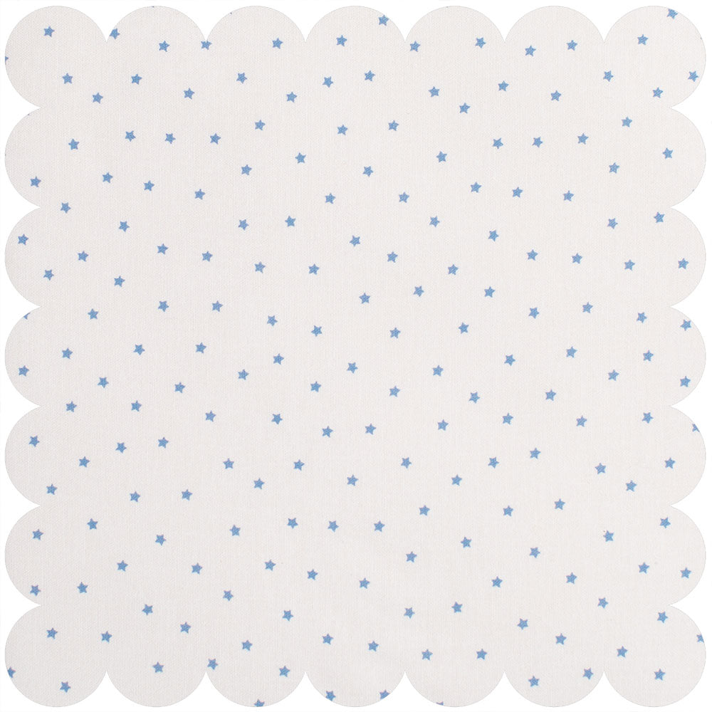 Cream ground fabric with tiny blue stars